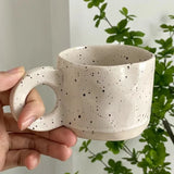 Boxtoday Korean ins style Creative Ring Handle Ceramic Mug Splash ink Irregular Coffee Cup Breakfast Milk Tea Cup Office Home Drinkware