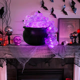 Boxtoday DIY Bubbling Cauldron Set Halloween Decorations Indoor ,Black Plastic Bowl Decoration for Home Kitchen Room Party Table