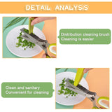 Boxtoday 1/2pcs Multi-functional Stainless Steel 5 Layers Kitchen Scissors Pepper Shredded Chopped Scallion Cutter Laver Cut Cooking Tool