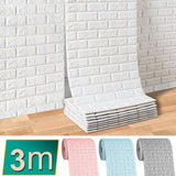 Boxtoday 1/3/10M 3D Brick Wall Stickers DIY Decor Self-Adhesive Waterproof Wallpaper For Kids Room Bedroom Kitchen Home Wall Decor