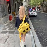 Boxtoday Gift Sweet Cool Star Y2k Backpack Women Harajuku Pu Leather Chic Backpacks Schoolbag Female Vintage Yellow Mochila Aesthetic