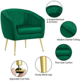 Boxtoday Accent Chair, Alden Design Barrel Accent Chair with Gold Metal Legs, Green Vanity Chair, Living Room Furniture Guest Sofa