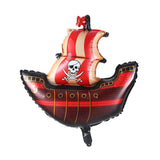 Boxtoday 6pcs Pirate Theme Red And Black Pirate Ship Foil Balloons Halloween Kids Happy Birthday Party Baby Shower Decorations Supplies