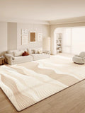 Boxtoday Cream Abstract Luxurious Striped Carpet Artistic Creative Living Room Carpets Large Size Balcony Rug Easy To Clean Bedroom Rugs