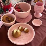 Boxtoday Korean Ins Style Original Pink English Tableware Set Household Letter Love Ceramic Noodles In Soup Bowl High Beauty Bowl Dish