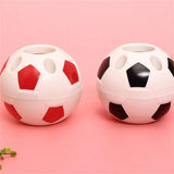 Boxtoday Soccer Shape Tool Supplies Pen Pencil Holder Football Shape Toothbrush Holder Desktop Rack Table Home Decoration Student Gifts