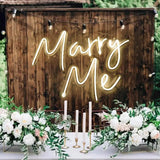 Boxtoday 43X30cm Marry Me Neon Signs Acrylic Letters Neon Light Sign for Proposal Wedding Valentine's Day Party Decoration Romantic Sign