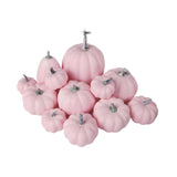 Boxtoday 12Pcs Artificial Pink Pumpkins Halloween Decoration Largest 16cmx12cm Lifelike Party Supplies for Wedding Party Versatile