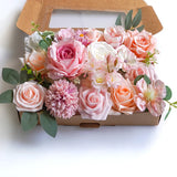 Boxtoday Artificial Silk Foam Flowers Combo Box Set Peach Pink with Stems for DIY Wedding Bouquets Party Centerpiece Decoration