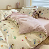 Boxtoday Cute Cartoon Bedding Set Kids Adult Favorite Duvet Cover Pillowcase Flat Sheet Single Full Size Queen Girls Boys Bed Linens