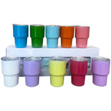 Boxtoday 6Pcs/SET Mini 3oz Sublimation Blanks Stainless Steel Tumbler 6 Colors Liqueur Glass Wine Tumbler Children Kids Cup with Straw