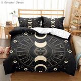 Boxtoday Black Sun Moon Star Bedding Set Bohemian Totem Line Duvet Cover Pillowcases Bedlinen Adults Bedclothes Twin Full Queen King Size