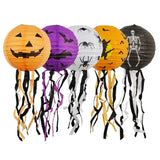 Boxtoday 5Pcs Halloween Paper Lanterns Pumpkin Skeleton Spider Hanging Lantern for Halloween Home Door Halloween Party Decoration Favors