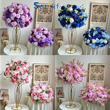 Boxtoday 70/60/50/30cm Large White Rose Artificial Flower Wedding Table Centerpiece Ball Arrangement Party Road Lead Props Window Display