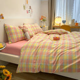 Boxtoday Japanese Style 100% Cotton Soft Bedding Set Stripe Printing Duvet Cover with Pillow Case Quilt Cover Bedspread Pillowcases Sets