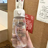 Boxtoday Plastic Water Bottles Water Cup with Straw Cute Printing Dog Cups Large Capacity Sports Cups Portable Water Cups Drinkware