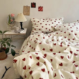 Boxtoday Korean Style Bedding Set Boys Girls Twin Queen Size Duvet Cover Flat Sheet Pillowcase Bed Linens Kids Adult Fashion Home Textile