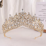 Boxtoday Baroque Pink Crystal Beads Tiara Crown Headwear For Women Girls Wedding Party Princess Bridal Queen Hair Accessories