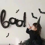 Boxtoday 1/3/5set Black Gold Purple Boo Letter Aluminum Film Balloons For Halloween Parties, Scary Atmosphere, Indoor And Outdoor Supplie