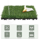 Boxtoday 27PCS Artificial Grass Tile Flooring Decor, Green, 12" X 12"Interlocking Turf Tile Artificial Grass Decor