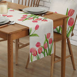 Boxtoday Spring Tulips Flowers Linen Table Runner Dresser Scarves Dining Table Runner Kitchen Wedding Party Holiday Outdoor Picnic Decor