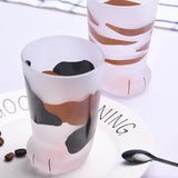 Boxtoday Animals Glass 300ML Creative Cute Cartoon Cat Paw Water Bottle Milk Juice Frosted Drinking 3D Shape Cold Drink Mug Coffee Cup