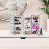 Boxtoday Makeup Organizer With 18 Drawers, Acrylic Drawer Organizer for Makeup, Office Organization and Storage, Art Supplies, Jewelry