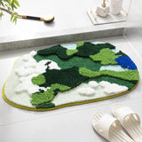 Boxtoday Green Moss Mat Carpets Non-Slip Bathroom Rugs Soft in Side Rug Doormat Floor Absorbent Shower Bath Bathtub Mat Room Super Water