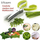 Boxtoday Stainless Steel Muti-Layers Kitchen Scissors Vegetable Cutter Scallion Herb Laver Spices Cooking Tool Cut Kitchen Accessories