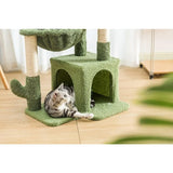 Boxtoday Cat Tree, Small Cat Tower with Sisal Scratching Post and Hammock Green, Cat Condo