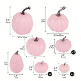 Boxtoday 12Pcs Artificial Pink Pumpkins Halloween Decoration Largest 16cmx12cm Lifelike Party Supplies for Wedding Party Versatile