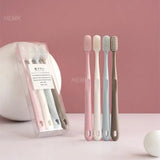 Boxtoday 4 Pcs Macaron Toothbrush Set Soft Hair Deep Cleaning Teeth Brushes Portable Travel Adult Toothbrushes Clean Oral Hygiene Care