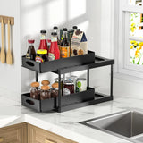 Boxtoday Under Sink Storage Organizer 1 / 2 Tier Drawer Multipurpose Hook Holder Rack Cabinet Bathroom Kitchen Organizer Storage