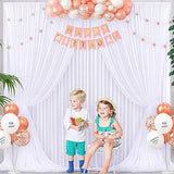 Boxtoday 2pcs 5x8/10ft Wrinkle Free White Satin Backdrop Curtains For Wedding Birthday Parties Photography Background Baby Shower Decor