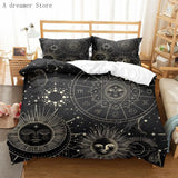 Boxtoday Black Sun Moon Star Bedding Set Bohemian Totem Line Duvet Cover Pillowcases Bedlinen Adults Bedclothes Twin Full Queen King Size