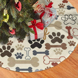 Boxtoday Dog Paw Prints Christmas Tree Skirt Xmas Supplies Large Tree Mats Christma Decorations Holiday Party for Indoor Outdoor