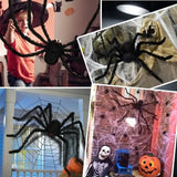 Boxtoday 1/3pcs Giant Black Plush Spider Halloween Decorations Outdoor Scary Large Spiders Halloween Party Bar Haunted House Horror Props