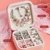 Boxtoday DIY Beaded Bracelet Set with Storage Box for Girls Gift Acrylic European Large Hole Beads Handmade Diy Jewelry Making Kit