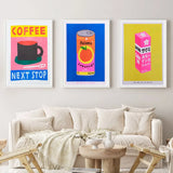 Boxtoday Japanese Pink Canned Sardine Soda Coffee Wall Art Painting Nordic Poster Packaged Print Pictures Living Kitchen Room Home Decor