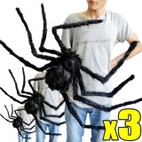 Boxtoday 1/3pcs Giant Black Plush Spider Halloween Decorations Outdoor Scary Large Spiders Halloween Party Bar Haunted House Horror Props