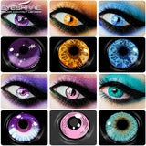 Boxtoday 1 Pair Cosplay Contact Lenses for Eyes New Arrival Blue Yellow Halloween Lenses Crazy Lens for Eyes Beauty Makeup