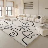 Boxtoday White Black Striped Carpet Minimalist Luxury Decoration Living Room Carpets Comfortable Soft Bedroom Rugs Easy Clean Sofa Rug