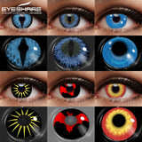 Boxtoday 1 Pair Halloween Cosplay Color Contact Lenses Cosplay Anime Eye Colored Contacts Lenses for Eyes Scary Cosplay Lenses