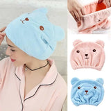 Boxtoday Lovely Cat Hair Drying Cap Towel Microfiber Quickly Dry Hair Shower Hat Wrapped Towels Bathing Cap Bathroom Accessories