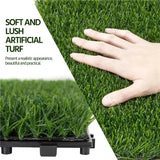 Boxtoday 27PCS Artificial Grass Tile Flooring Decor, Green, 12" X 12"Interlocking Turf Tile Artificial Grass Decor