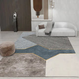 Boxtoday Nordic Light Luxury Living Room Carpet Geometric Abstract Rug Non-slip and Dirt-resistant Entrance Mat Modern Home Bedroom Rugs