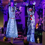 Boxtoday Light Up Halloween Animatronics Hanging Decor Luminous Screaming Horror Clown Sound&Touch Activated Props For Outdoor Yard Decor