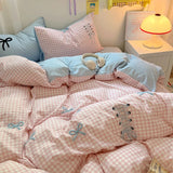 Boxtoday Ins Style Sweet Bedding Set For Girls Duvet Cover Set Soft Embroidery Bed Sheet Set Comforter Set Quilt Cover