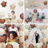 Boxtoday 18inch Cream Heart Foil Balloon Beige Foil Star Round Shape Helium Balloon for Adult Kids Birthday Wedding DIY Party Decorations