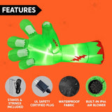 Boxtoday Giant Halloween Inflatable Arm Blow Up Halloween Yard Decoration with Built-in LEDs, Halloween Party Supplies for Yard Lawn